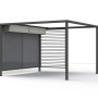 Siena Garden Pergola mit anthrazitfarbener Sichtblende (300x210 cm) als Wind- und Blickschutz.