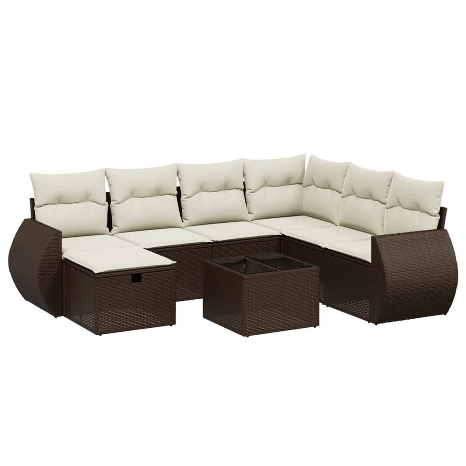 vidaXL 8-Tlg Garten-Sofagarnitur mit Kissen Braun Poly Rattan 3264159 günstig online kaufen