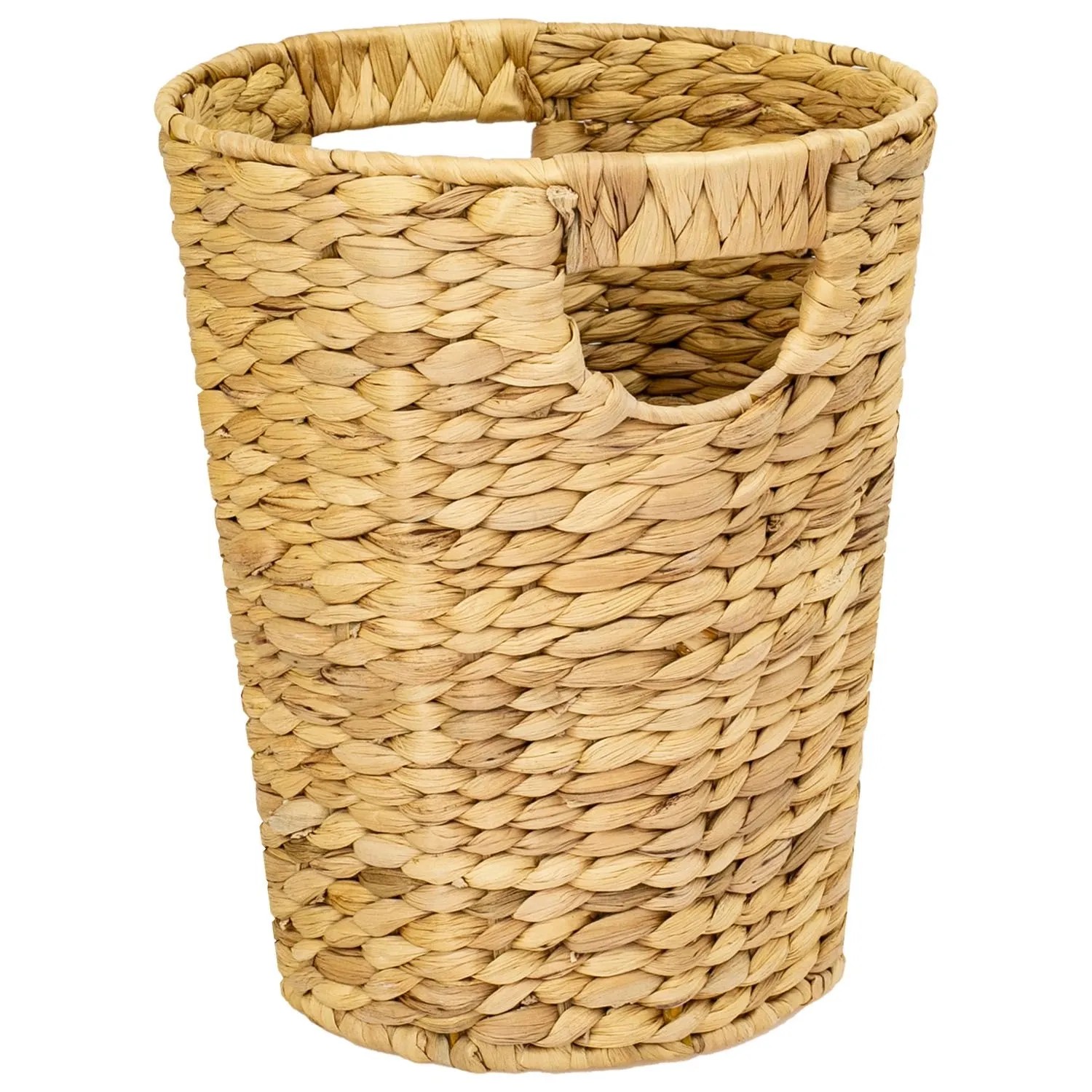 HMF 37250 Papierkorb Büro Aufbewahrungskorb Geflochten Wasserhyazinthe Rund 25 cm Durchmesser 30 cm Höhe