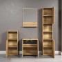 Trendteam Hochschrank Pure Bliss, Artisan Eiche mit Rillen, Bad-Standregal, 40 cm breit.