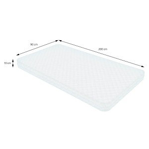 Weiße ML-Design Matratze, 90x200 cm, für Kinderbett Haus, Kaltschaum H10 cm.