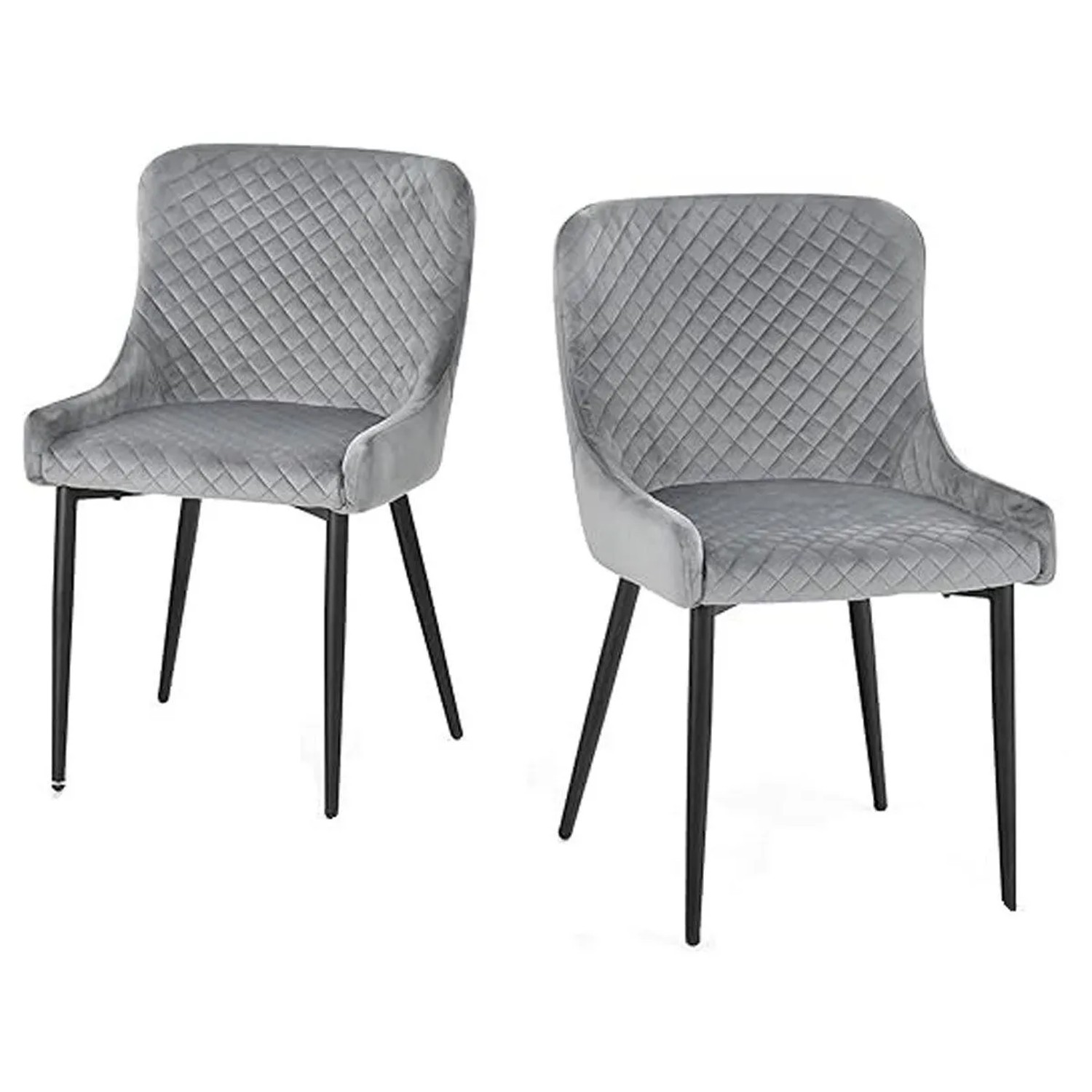 Costway 2er Set Esszimmerstühle Rücklehne Sitzhöhe 50cm Grau günstig online kaufen