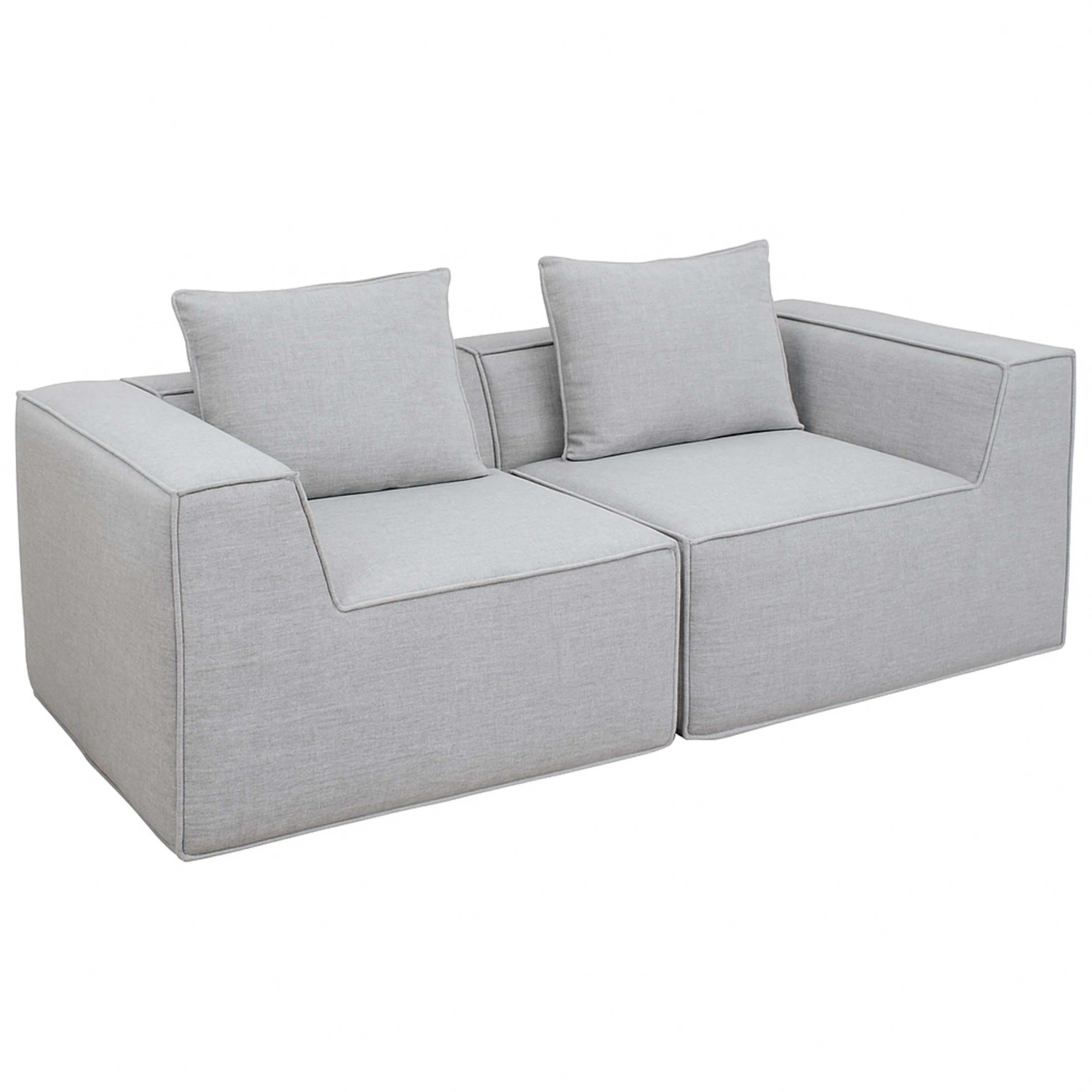 MCW 2er-Sofa/Zubehör Für Sofa O54 Modular Stoff/Textil 63x194x97cm Hellgrau