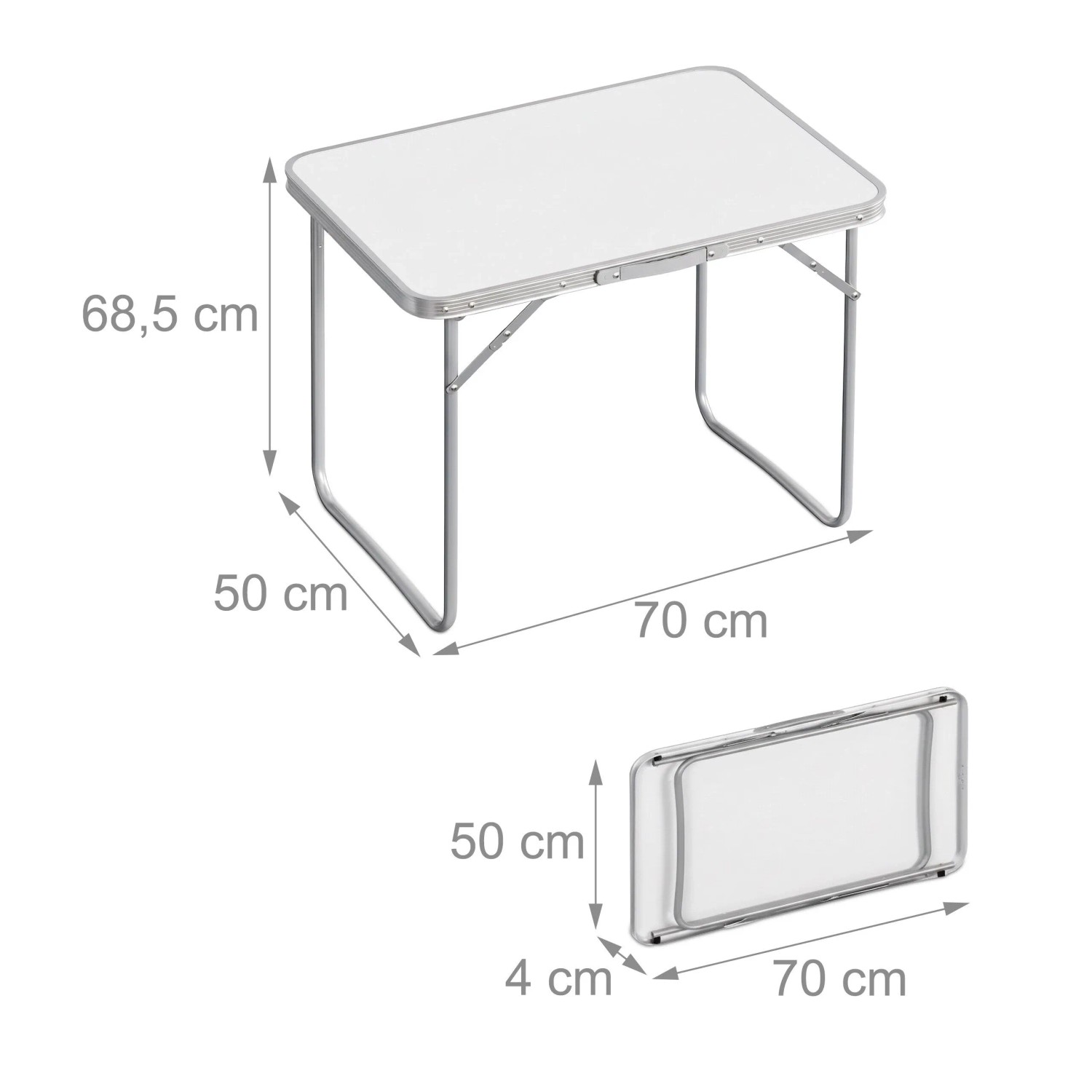 Relaxdays Campingtisch MDF Eisen Aluminium Weiß Klappbar Wasserabweisend 68,5 cm x 80 cm x 60 cm 3,2 kg_4
