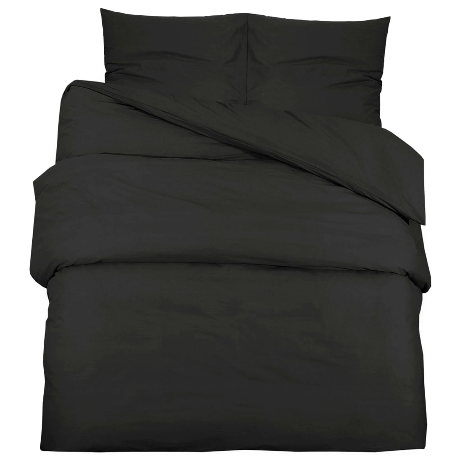 vidaXL Bettwäsche-Set Schwarz 200x200 cm Baumwolle 136123
