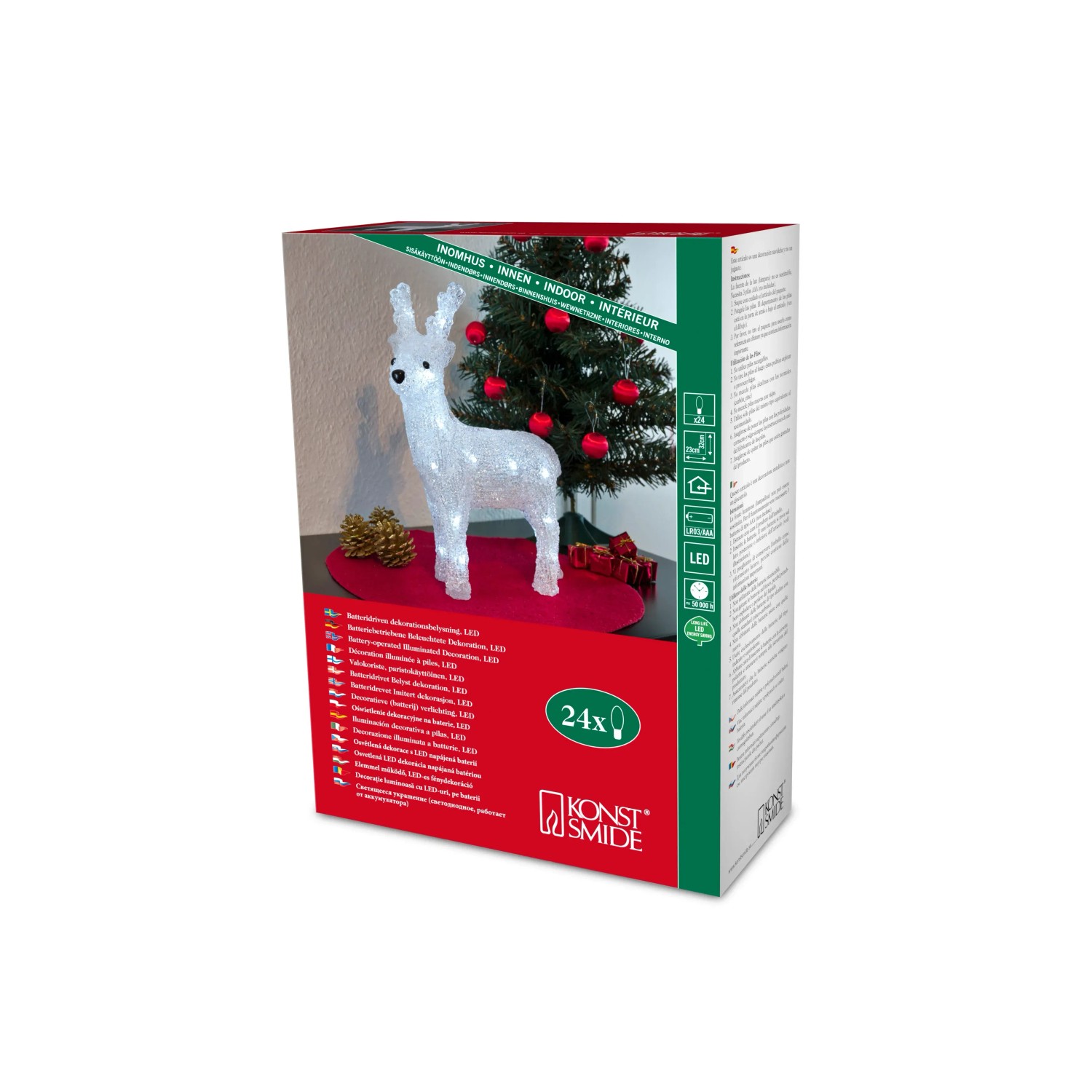 Weihnachtsbeleuchtung - Living LED-Rentiere 3 Stk. Acryl 120 Cm Kaltweiß