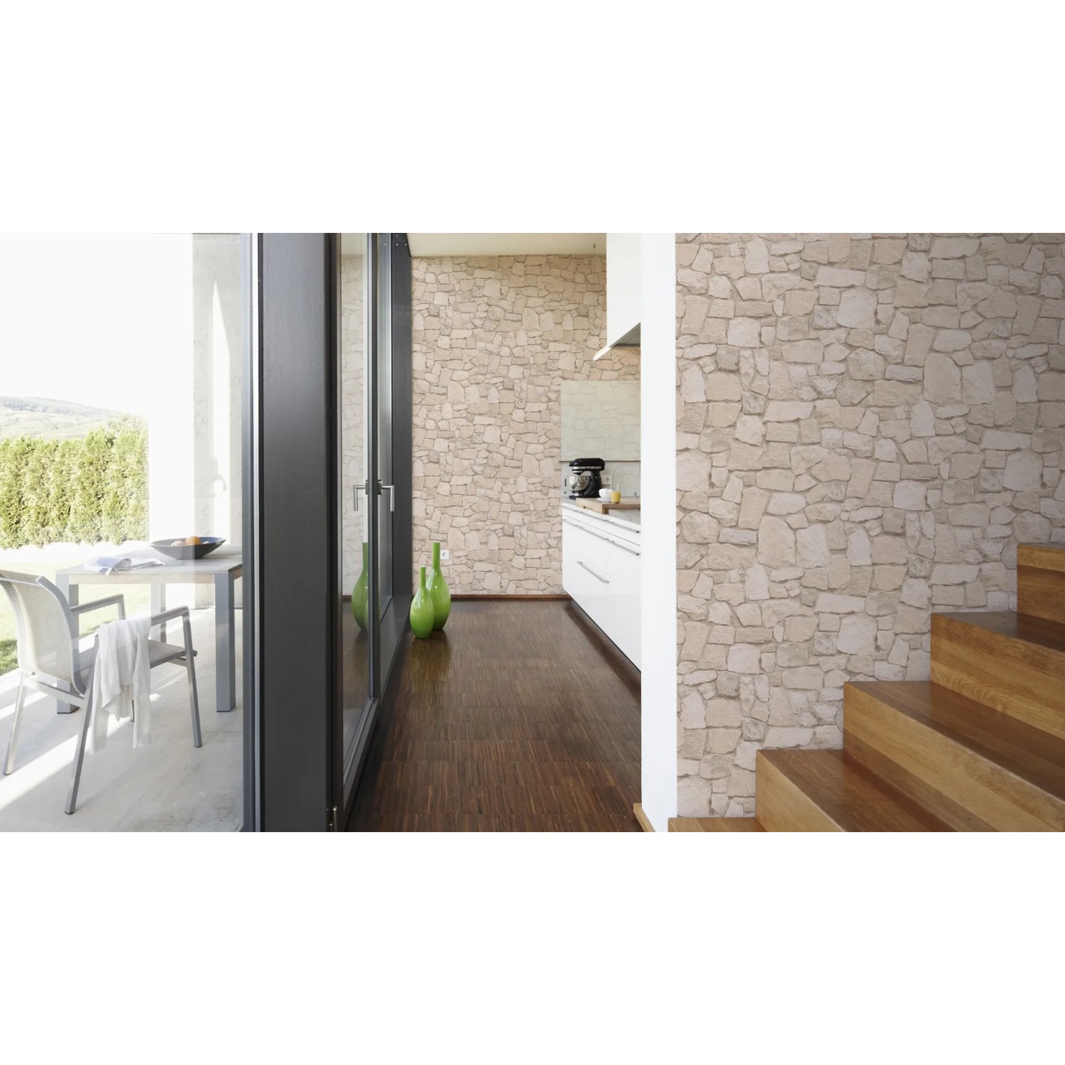 A.S. Creation Papiertapete Dekora Natur mit Naturstein-Optik in Beige. FSC®-zertifiziert.