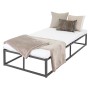 ML-Design Metallbett 90x200 cm mit Lattenrost, anthrazitfarbenes Stahlgestell.
