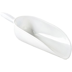 Weiße Firefix Pelletschaufel aus Kunststoff, Zubehör für Kaminöfen.