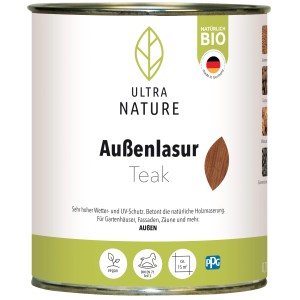 Dose Ultra Nature BIO Außenlasur Teak 0,75l für Holzschutz im Außenbereich.