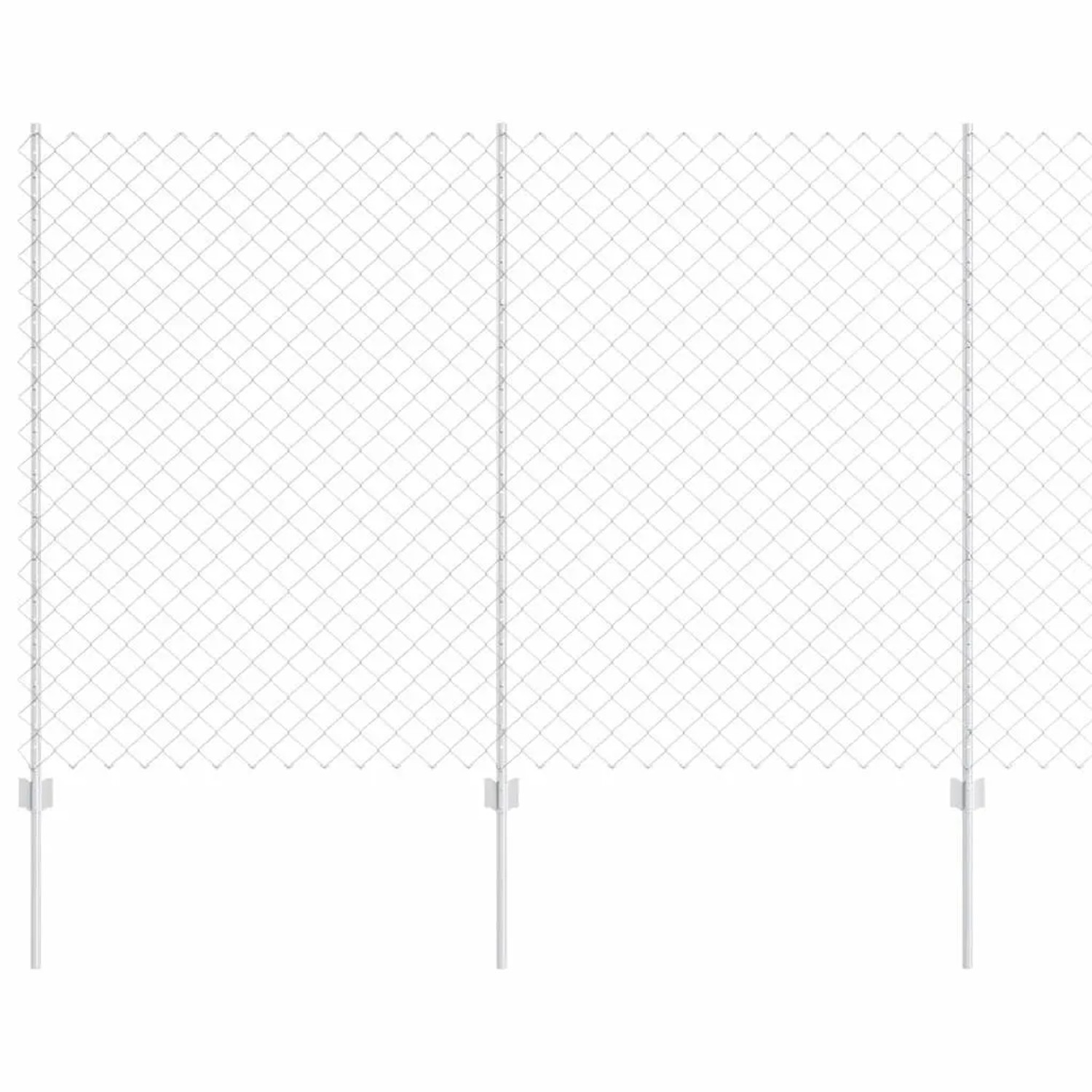 vidaXL Zaun mit Pfosten Silber 1,5 x 10 m Stahl 3336299 günstig online kaufen