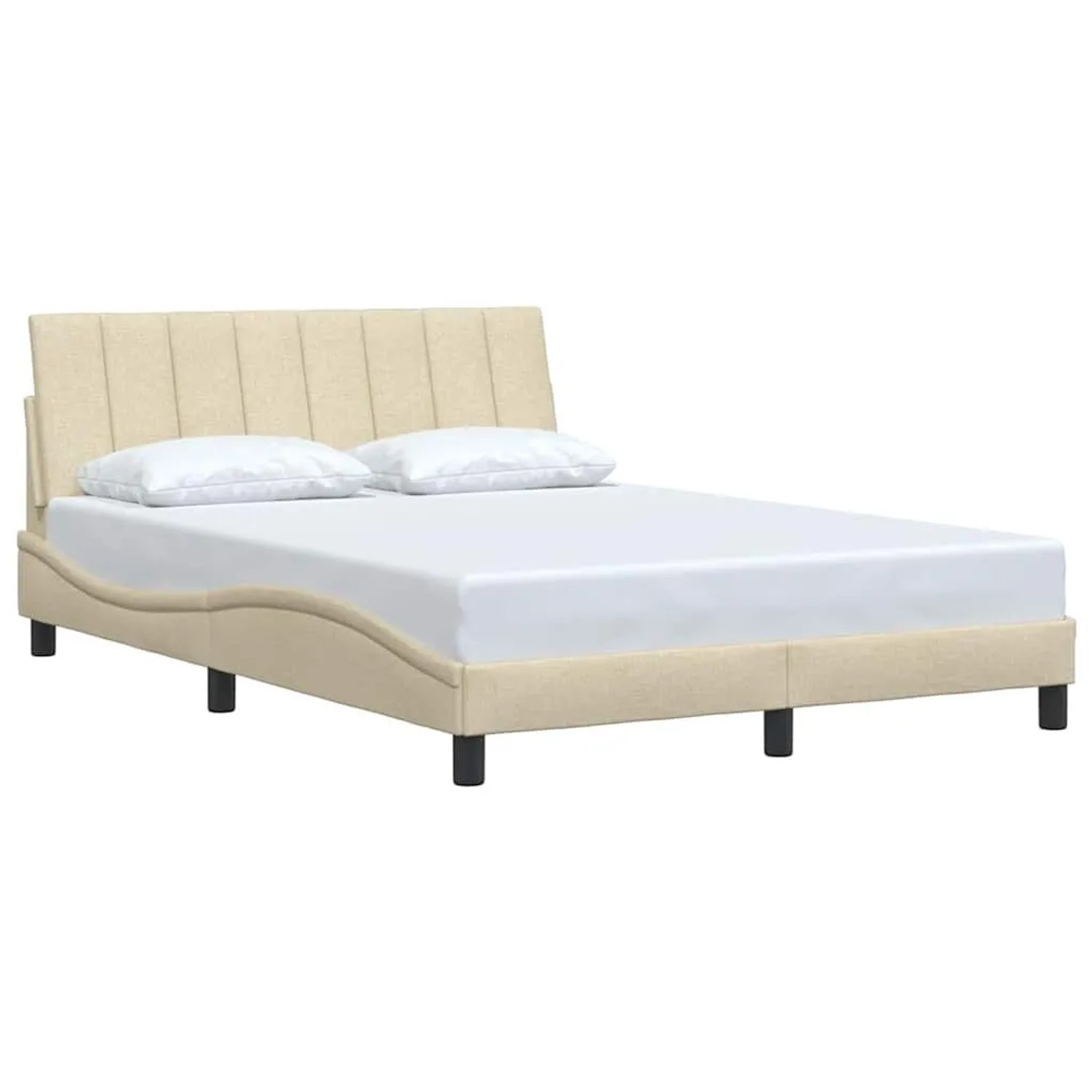 vidaXL Bettgestell Ohne Matratze Creme 140x190 cm Stoff 3310389 günstig online kaufen