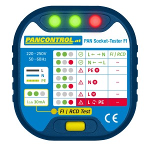 Pancontrol PAN Socket-Tester FI Steckdosenprüfer