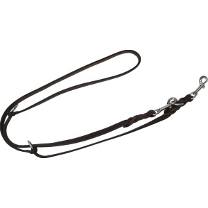 Braune Heim Hunde-Vorführleine aus Softleder, 220 cm lang, mit eingestochenen Haken.