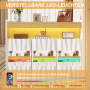 Merax Sideboard, weiß, mit 3D-Wellenfront & verstellbarer LED-Beleuchtung. Modernes Wohnzimmermöbel mit 3 Türen.