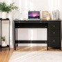 Schwarzer Costway Schreibtisch mit 3 Schubladen, 120x50x75 cm, für Büro oder Arbeitszimmer.