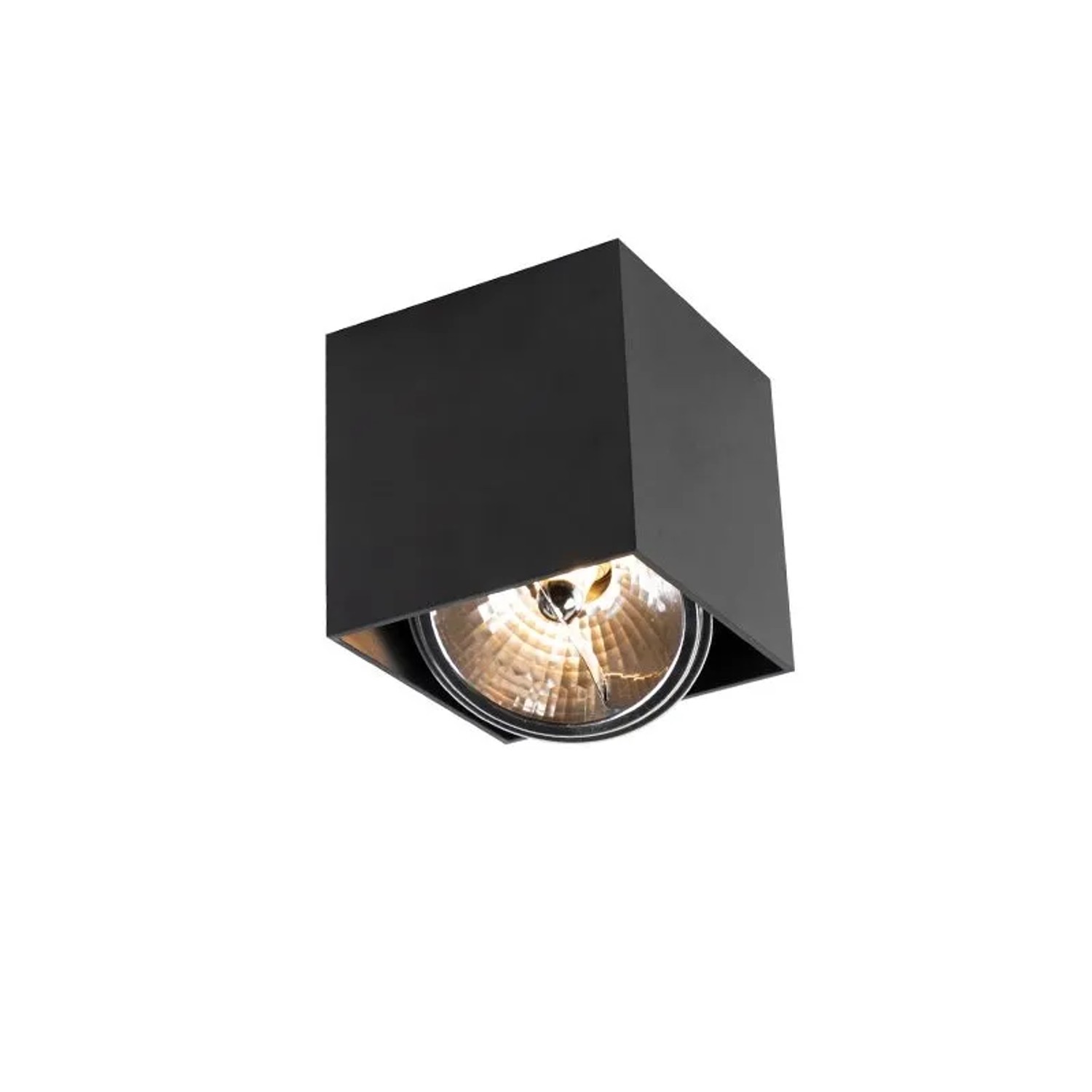 QAZQA Design Aufbaustrahler Schwarz Quadratisch Box