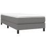 Dunkelgraues vidaXL Boxspringbett (90x200 cm) mit Stoffbezug und Lattenrost.