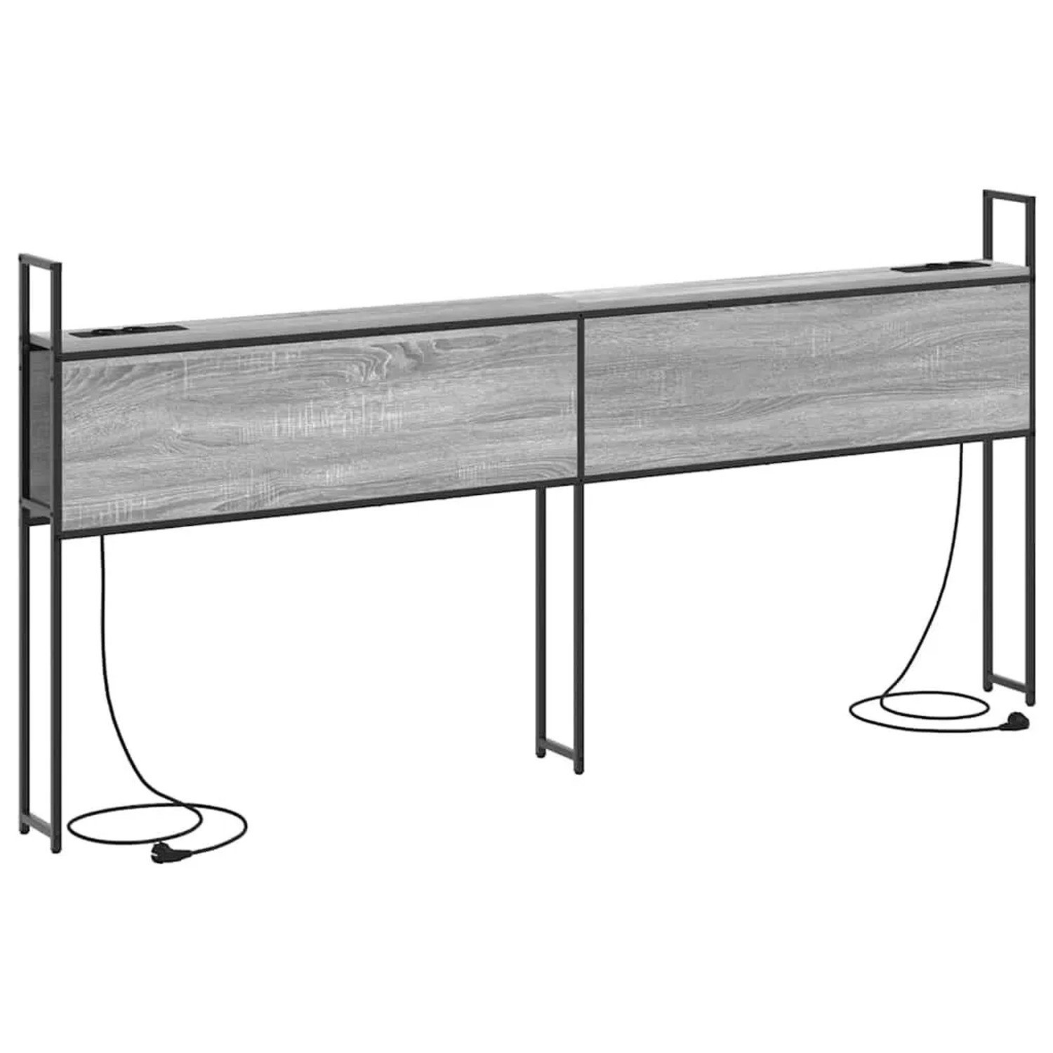 vidaXL Kopfteil mit Stauraum mit Ladestation Grau Sonoma 180 cm 859823