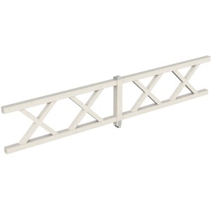 Skan Holz Brüstung Andreaskreuz, 465x84 cm, Fichte weiß, für Lauben & Pavillons.