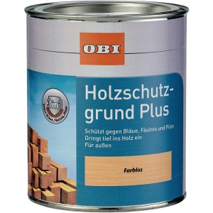 Dose Holzschutzgrund Plus farblos 5l für Aussen, schützt Holz vor Bläue, Fäulnis und Pilzen.