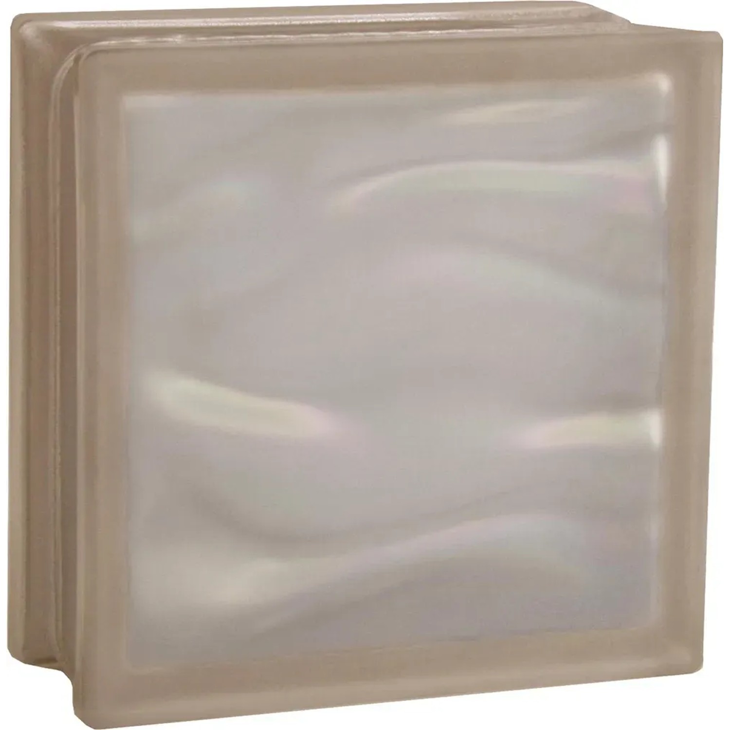 BM Glasstein Aqua Reflex Beige 2-Seitig 19 cm x 19 cm x 8cm
