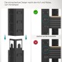 Detailaufnahme: Stecksystem des braun-schwarzen Songmics Standregals für einfachen Aufbau.