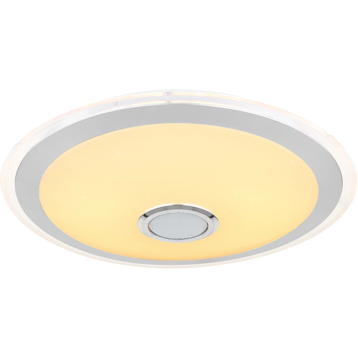 Weiße LED-Deckenleuchte Dunny, 2-flammig, mit integriertem Lautsprecher, 430x105 mm.