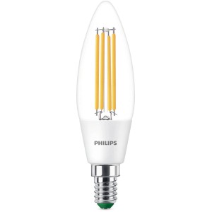 Philips LED Kerzenlampe, E14, 2.3W, warmweiß (3000K), 2er-Pack. Energiesparend und langlebig.