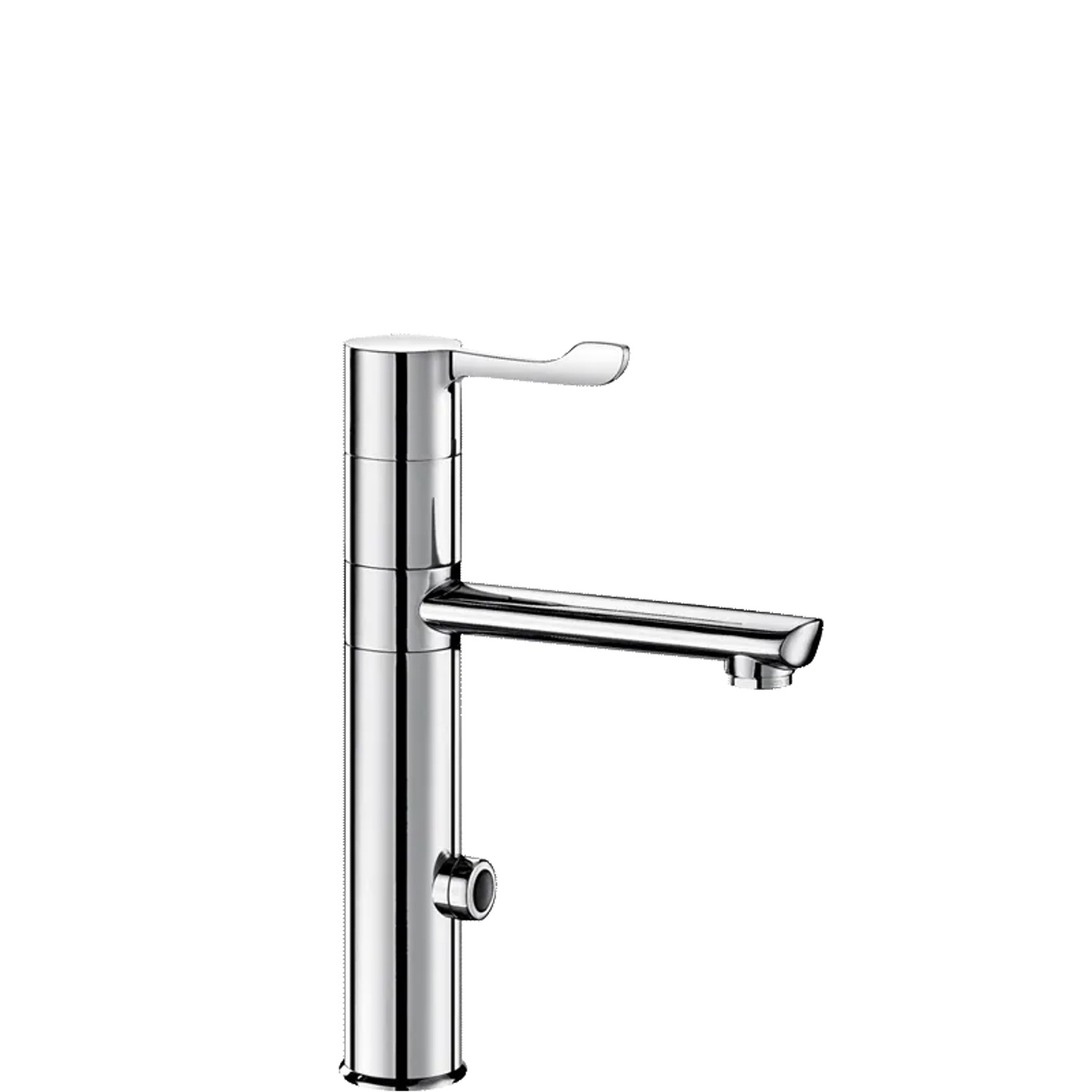 Delabie Elektronische Waschtisch-Mischbatterie 230V Schwenkauslauf H165 L160 Hebel L100