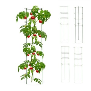 Relaxdays Rankhilfe 5er Set Eisen Grün Höhenverstellbar 120 cm x 28 cm 210 g
