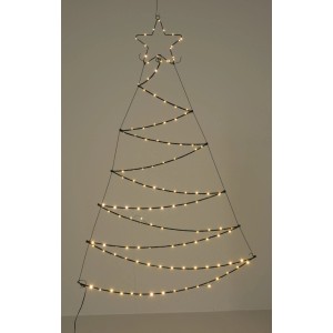 Schwarzer Deko-Tannenbaum mit LED-Lichtern, 76x110cm, festliche Weihnachtsdekoration.