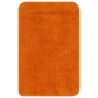 Orangefarbene Badematte aus Stoff, Teil eines 3-teiligen Sets.
