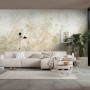 Wohnraum mit Komar Fototapete Zen Zone (300x250 cm) mit Pflanzenmotiv.