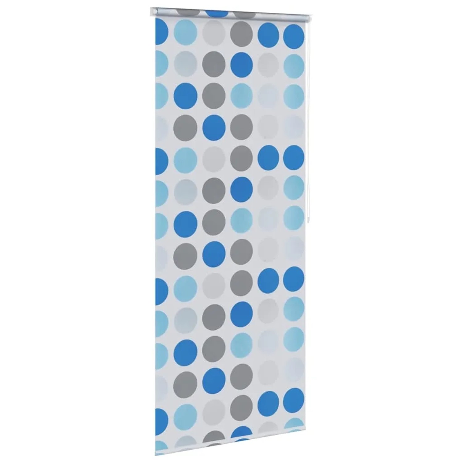 vidaXL Duschrollo 120x240 cm mit blau-grauem Kreismuster aus EVA, wasserfest.
