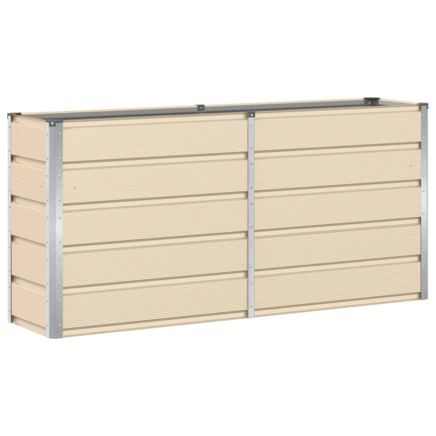 vidaXL Pflanzkübel Elfenbein 160 x 40 x 75 cm Stahl 42018083