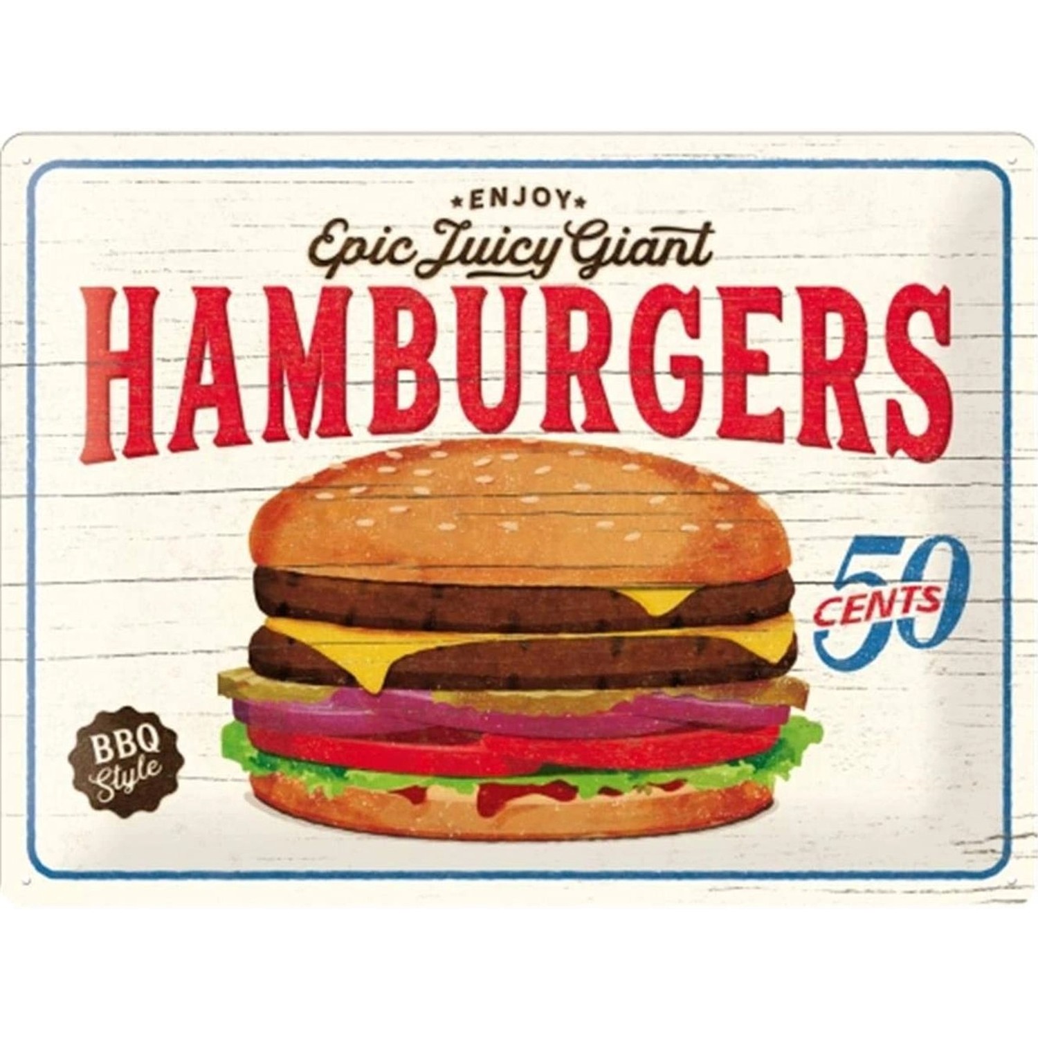 Nostalgic-Art Blechschild 30 x 40 cm - USA - Hamburgers günstig online kaufen