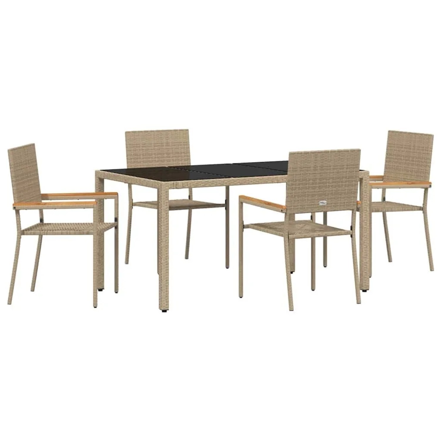 vidaXL Garten Essgruppe 5-Tlg Beige Poly-Rattan 3365392 günstig online kaufen