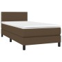 Braunes vidaXL Boxspringbett 100x200 cm mit Matratze und Kopfteil.