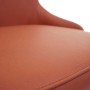 Detailaufnahme: Terrakotta-brauner Polsterstuhl M60 (6er-Set) mit Ziernähten.