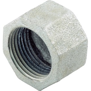 Schraubkappe aus Temperguss, 24,1 mm (Rp 3/4), zum Verschließen von Rohrverbindungen.