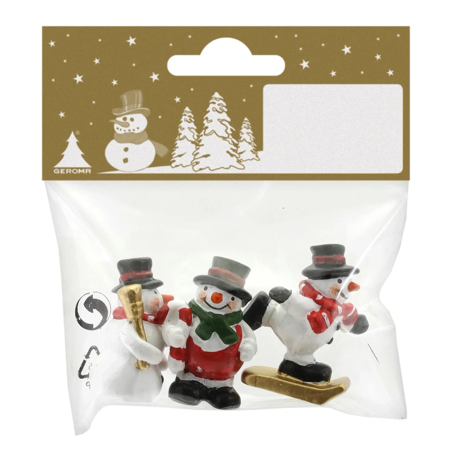 Weihnachts-Deko Figuren aus Polyresin 4 cm Bunt 3 Stück