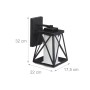 Relaxdays Außenwandlampe Stahl Glas Schwarz Weiß IP44 32 cm x 17,5 cm x 22 cm_4