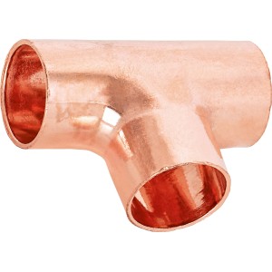 Kupfer Löt-T-Stück, Ø 15 mm, für die dauerhafte Verbindung von Kupferrohren.