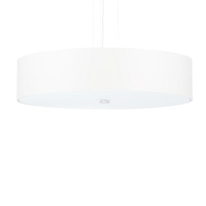 Weißer Sollux Lighting Kronleuchter Skala 50, runde Stoff-Glas-Kombination. Deckenleuchte für Lampen & Leuchten.