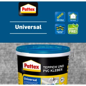 Eimer Pattex Teppich- und PVC-Kleber Universal, 6,5 kg, für Teppich und PVC-Bodenbeläge.