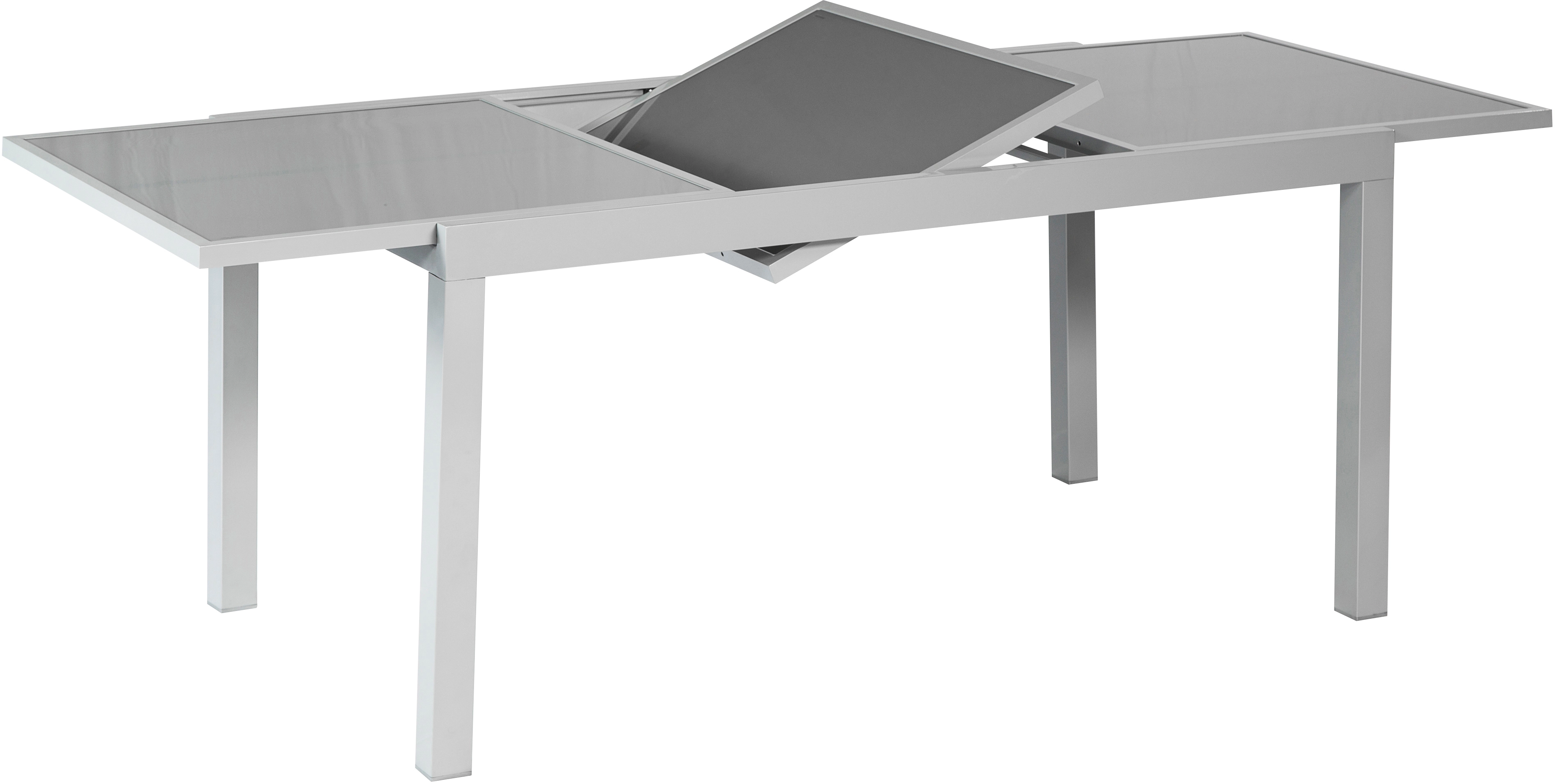 Merxx Gartentisch Rechteckig Aluminium Grau Ausziehbar 120/180 cm x 90 cm