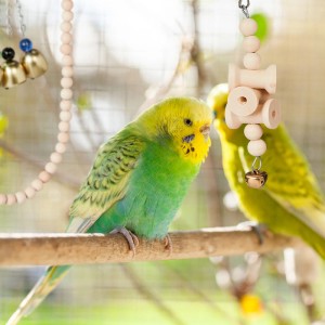 Relaxdays Vogelspielzeug Kiefernholz Kokos Eisen Natur Hängend 7-teilig