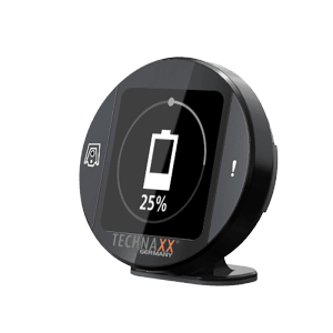 Technaxx Secure Drive Pro Straßenverkehrswarner mit Display, Akkuladestand 25%