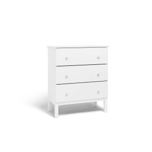 Weiße Kommode mit drei Schubladen, renoviert mit Schöner Wohnen pep up Farbe.